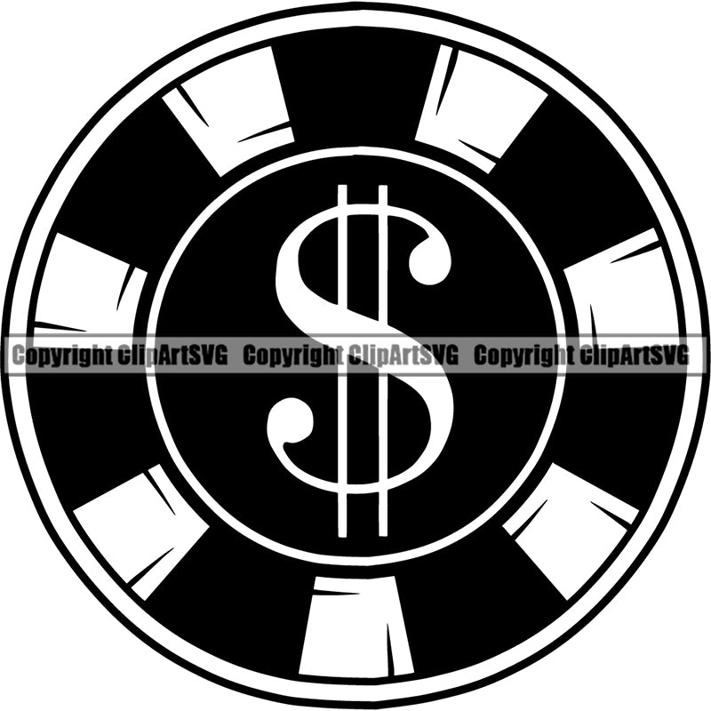 Games Poker Casino Money Chip Game Bet Betting ClipArt SVG