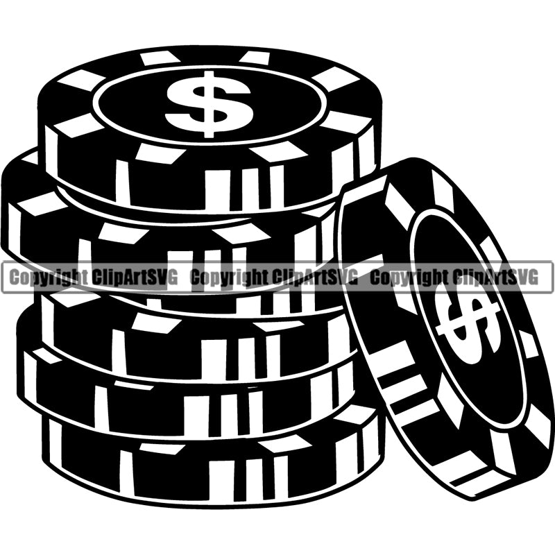 Black And White Game Poker Chips And Cards BW Design Element Casino Texas  Hold EM Game