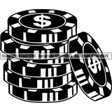 Games Poker Casino Money Chip Game Bet Betting ClipArt SVG