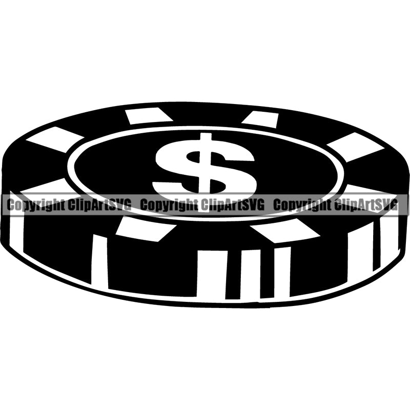 Games Poker Casino Money Chip Game Bet Betting ClipArt SVG