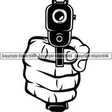 Hand Gun Measuring Weapon ClipArt SVG