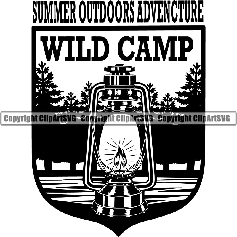 Hobby Camping Logo Camper Recreational Adventure Clipart SVG