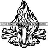 Hobby Camping Wood Fire Camper Recreational Adventure Clipart SVG