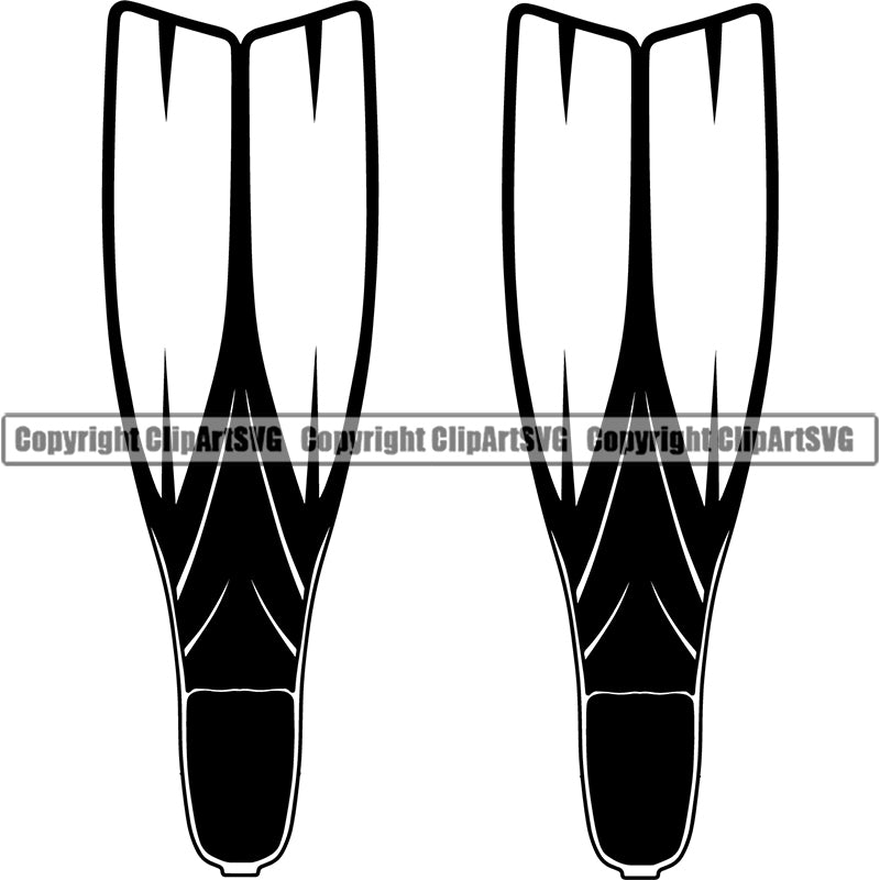 Hobby Diving Fins Dive Diver Equipment Nautical Sailing Boating Sail Boat Sailboat ClipArt SVG
