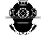 Hobby Diving Helmet Dive Diver Equipment Nautical Sailing Boating Sail Boat Sailboat ClipArt SVG