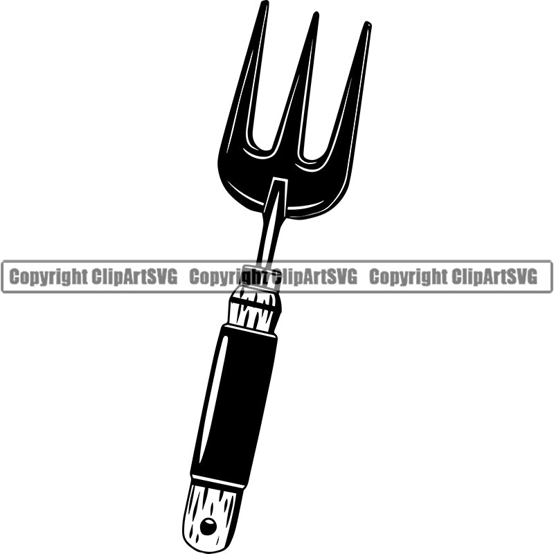 Hobby Gardening Fork Farming Farmer Farm Organic Pitch Fork ClipArt SVG