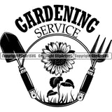 Hobby Gardening Logo Fork Farming Farmer Farm Organic Pitch Fork ClipArt SVG