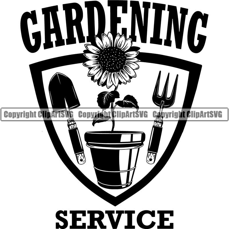 Hobby Gardening Logo Fork Farming Farmer Farm Organic Pitch Fork ClipArt SVG