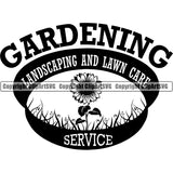 Hobby Gardening Logo Sunflower Fork Farming Farmer Farm Organic Pitch Fork ClipArt SVG