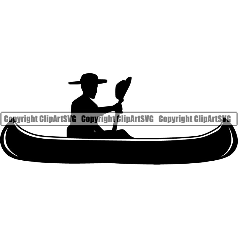 Hobby Kayaking Canoe Canoeing Raft Rafting Boat Boating Logo ClipArt SVG