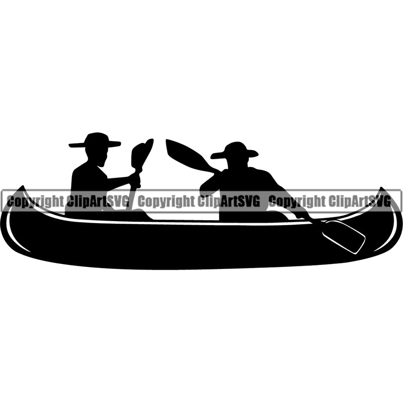 Hobby Kayaking Canoe Canoeing Raft Rafting Boat Boating Logo ClipArt SVG