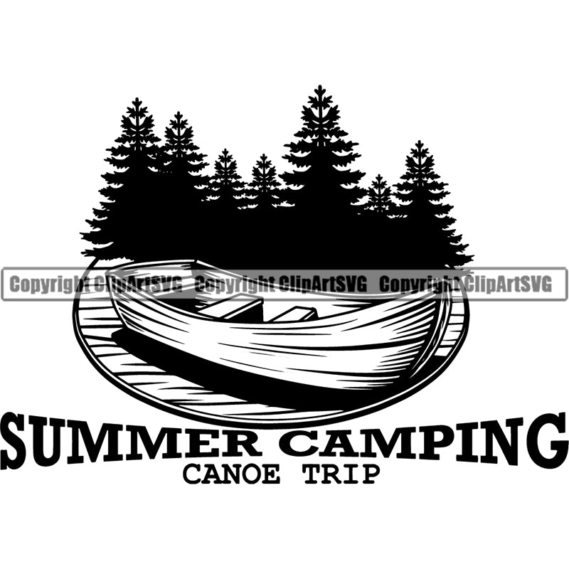 Hobby Kayaking Logo Canoe Canoeing Raft Rafting Boat Boating Logo ClipArt SVG