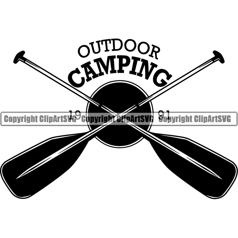 Hobby Kayaking Paddle Canoe Canoeing Raft Rafting Boat Boating Logo ClipArt SVG