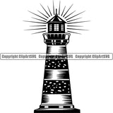 Nautical Sailing Captain Lighthouse Boat Boating Sail Fish Fishing Compass ClipArt SVG