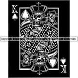 Hobby Poker Card King Skull Skull Skeleton Scary Evil Horror Halloween Death Dead Clipart SVG