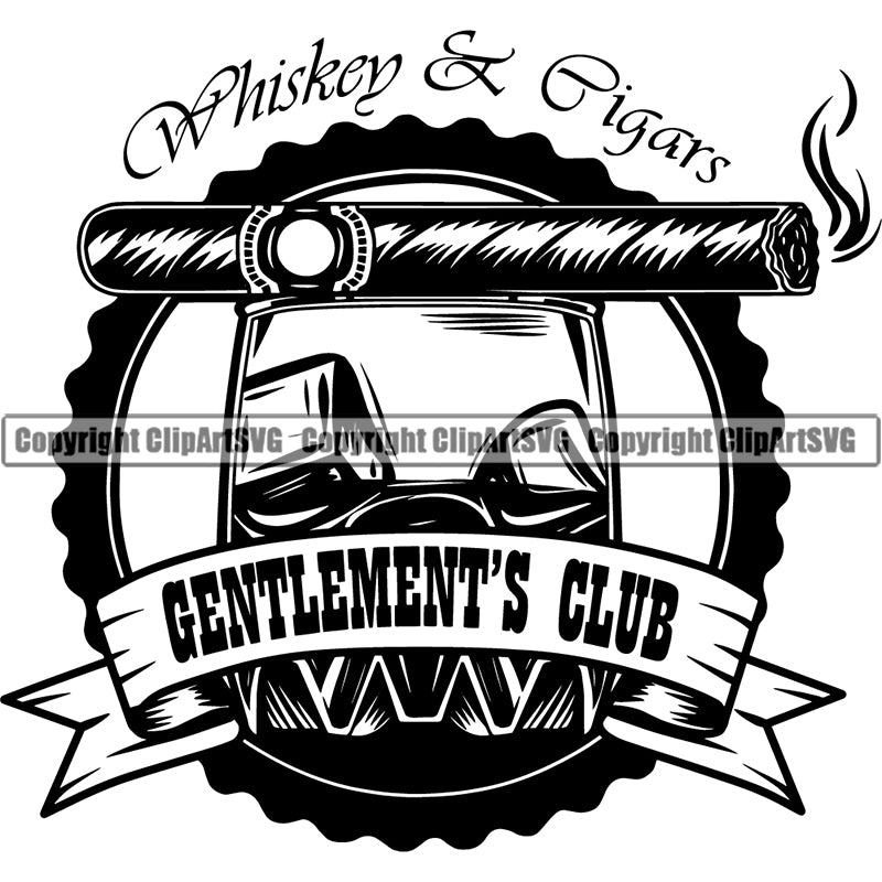 Cigar Tobacco Smoke Smoking Emblem Logo ClipArt SVG