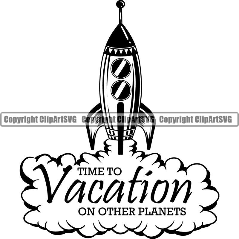Time To Vacation On Other Planet ClipArt SVG