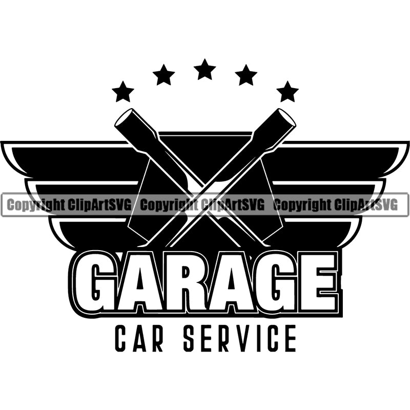 Garage Logo Auto Car Service ClipArt SVG