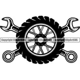 Mechanic Logo Auto Parts Tire Fitting ClipArt SVG
