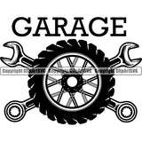 Mechanic Logo Auto Parts Tire Fitting Garage ClipArt SVG