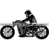 Motorcycle Bike Chopper Biker Fire Jacket ClipArt SVG
