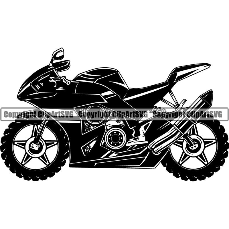 Motorcycle Bike Chopper ClipArt SVG