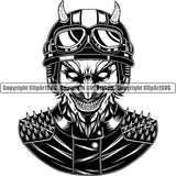 Devil Mythological Helmet Glasses ClipArt SVG