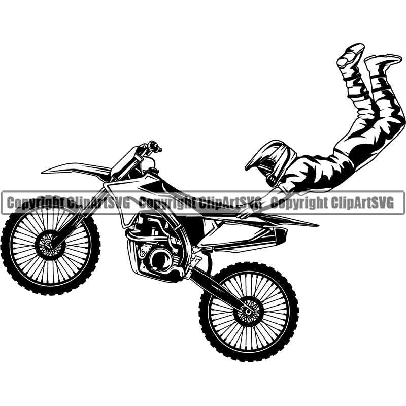 Motorcycle Dirt Bike Chopper Biker ClipArt SVG