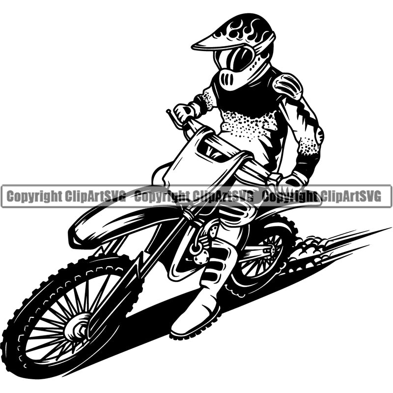 Motorcycle Dirt Bike Chopper Biker ClipArt SVG