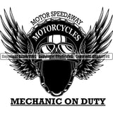 Mechanic On Duty Helmet Wing ClipArt SVG