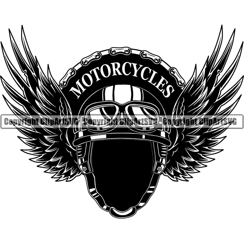 Motorcycles Glasses Helmet Wing ClipArt SVG