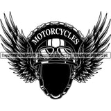 Motorcycles Glasses Helmet Wing ClipArt SVG