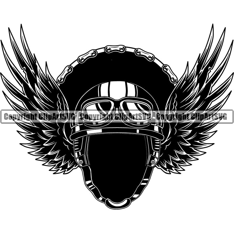 Helmet Wing Glasses Chain ClipArt SVG