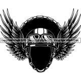 Helmet Wing Glasses Chain ClipArt SVG