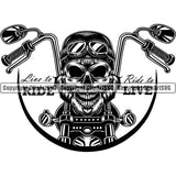 Skull Bike Motorcycle Chopper Motor Repair Mechanic Service Skeleton Build And Repair ClipArt SVG