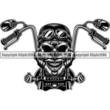 Motorcycle Chopper Motor Repair Mechanic Service Skeleton Skull Bike Chopper Build And Repair ClipArt SVG