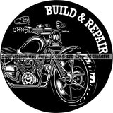 Motorcycle Bike Chopper Build And Repair ClipArt SVG