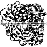 Skull Emblem Badge Logo Ghost Motorcycle Chopper Motor Repair Service Skeleton Helmet ClipArt SVG