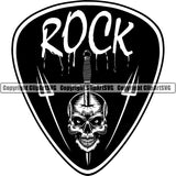 Rock And Roll Skull Skeleton Scary Evil Horror Halloween Death Dead Music Guitar Musician Band ClipArt SVG