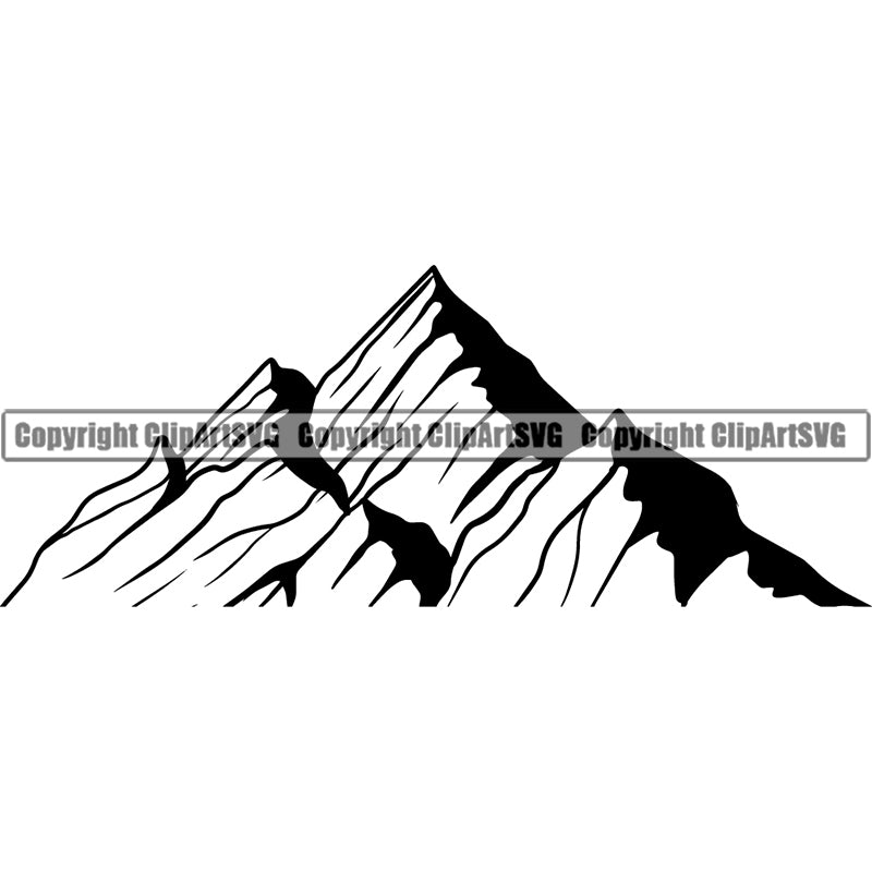 Nature Mountain Winter Scene Camping Nature Clipart SVG