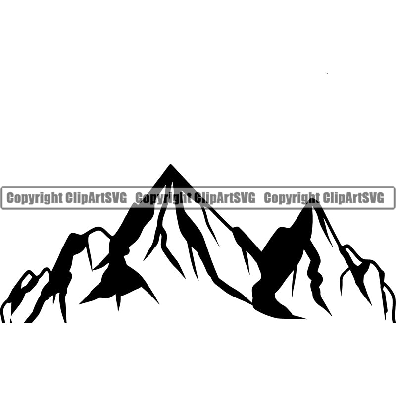 Nature Mountain Winter Scene Camping Nature Clipart SVG