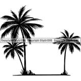 Nature Tree Palm Beach Summer Tropical Island ClipArt SVG