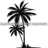 Nature Tree Palm Beach Summer Tropical Island ClipArt SVG