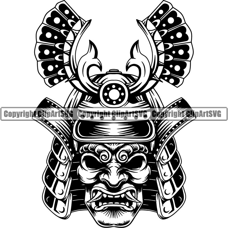 Samurai Mask ClipArt SVG – ClipArt SVG