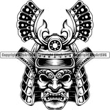 Samurai Mask ClipArt SVG