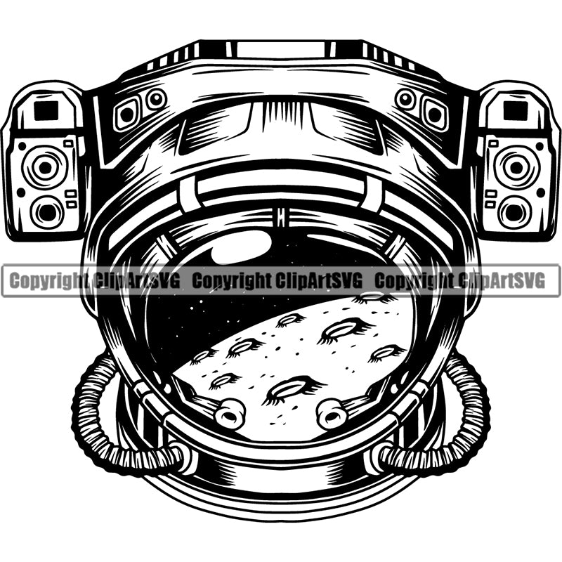 Astronaut Helmet Outer Space Shuttle Sci-Fi Science Fiction Helmet ClipArt SVG