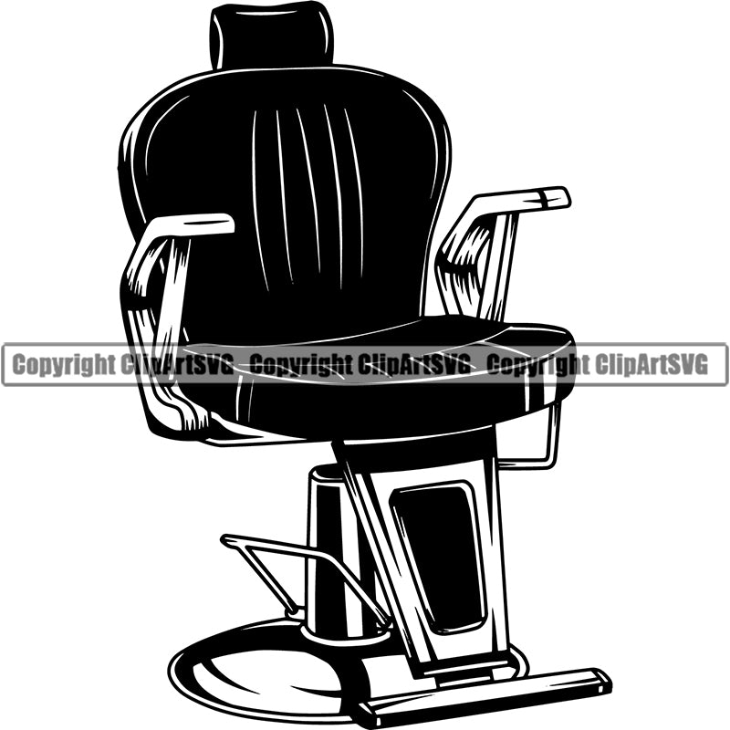 Barber Barbershop Hairstylist Chair Haircut ClipArt SVG