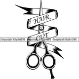 Barber Barbershop Hairstylist Hair Scissors Haircut Logo ClipArt SVG