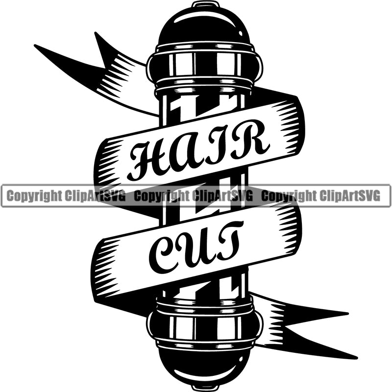 Barber Barbershop Hairstylist Logo Haircut ClipArt SVG