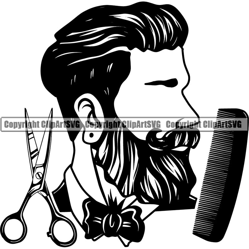 Barber Barbershop Hairstylist Logo Haircut ClipArt SVG